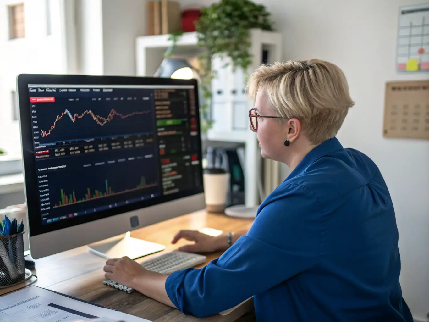 An illustration depicting a trader adjusting risk management settings on an Expert Advisor, showcasing the ability to control position sizes and leverage.